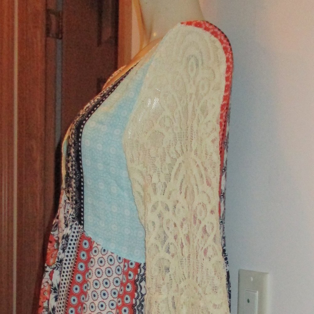 Patchwork Dress Lightweight Multicolor Off White … - image 7